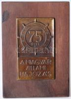 Magyar Állami Hajózás 1895-1970 bronz plakett, fa talpon, 8×5 cm