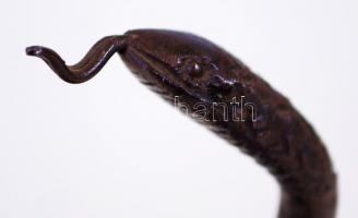 Zsebóra tartó, fém tekeredő kígyó, m:9 cm/ Pocket watch holder