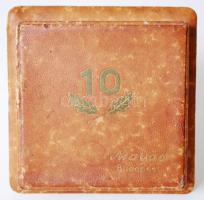 Mavad 10 éves vadász emlékérem, díszdobozban, bronz, németül, d:5 cm