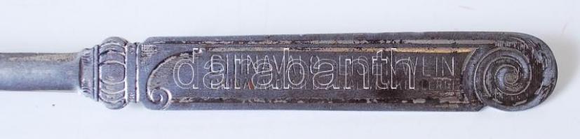 2 db jelzett levélbontó kés fémből és bakelitből, "Eisenwein és Pöstyén" felirattal/ Antiq...