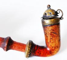 Jelzett tajtékpipa, "Eley London" felirattal, m:24 cm/ Antique meerschaum