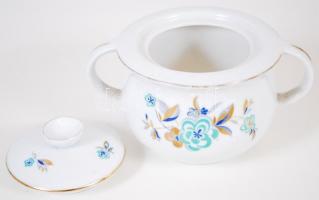 Drasche cukortartó, matricás, hibátlan, jelzett, m:10 cm, d:17 cm/ Porcelain sugar holder