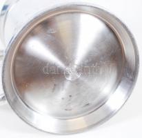 Sörös korsó kb 0,4 l, fém, aranyozott díszítéssel, jelzett, m:13 cm/ Metal beer mug