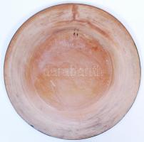 Nagyméretű fazekas dísztál, jelzett, Makfalvi Székely Fazekasság, kézzel festett, hibátlan, d:42 cm