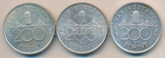 1992-94. 200Ft Ag "MNB" / "Deák" (3x) T:2