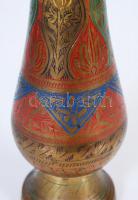 Indiai vésett színezett réz váza /
Copper vase from India 30 cm