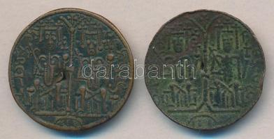 1172-1196. Rézpénz Cu "III. Béla" (2x) T:2-,3 lyukas
Huszár 72.,Unger I.: 114