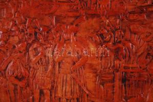 Litkei József (1922-1988): Tokaj. Bőrkép, farost, hátul Vizualart címke, keretben 58×77 cm