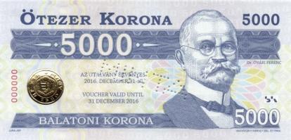 2012. "Balatoni Korona" helyi pénz sorozat: 500K "MINTA" + 1000K "MINTA&quo...
