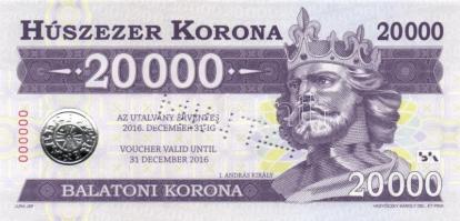 2012. "Balatoni Korona" helyi pénz sorozat: 500K "MINTA" + 1000K "MINTA&quo...