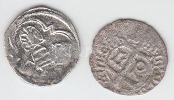 1440. Denár Ag "V. László, mint trónigénylő" + 1441-42. Denár Ag "V. László, mint trónigénylő" T:3 Huszár 643.,Unger I.: 494.f/l