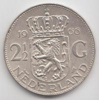 Hollandia 1966. 2 1/2G Ag "Julianna" T:2
Netherlands 1966. 2 1/2 Gulden Ag "Juliana&q...