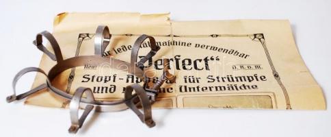 Régi német stoppoló eredeti dobozában, 14×14 cm