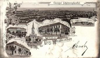 1898 Fehértemplom, military barracks litho