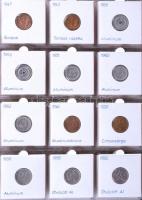 88db különféle érme 1930-as évektől kezdve albumba rendezve jobb darabokkal és ezüstökkel 1f, 2f, 10...