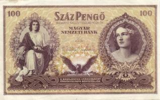 1943. 100P "Szálasi-kiadás" sor -és sorozatszám nélkül T:II-