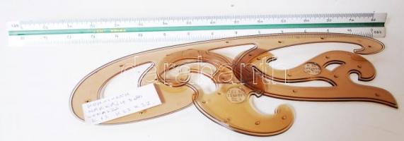 Triso 4252 E márkájú lépték mérő és 3 db Koh-i-nor márkájú vonalzó