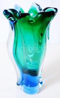 Irizáló üveg váza, hibátlan, m:20 cm/ Iridescent glass vase, flawless