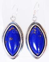 Lápiz lazuli fülbevaló pár ezüst (Ag) foglalatban /  A pair of lapis lazuli earrings in silver frame, 4,5cm, br: 7,14gr