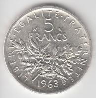 Franciaország 1963. 5Fr Ag T:2 France 1963. 5 Francs Ag C:XF