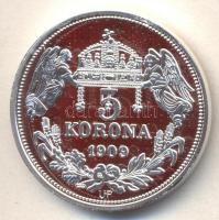 DN "Királyi koronák / 1909 5K - III. István" Ag emlékérem (20g/0.999/38,61mm) T:PP Csak 20...