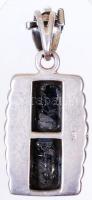 Art deco ezüst (Ag) medál fekete bakelittal és markazitokkal / 
Art deco silver pendant with black b...