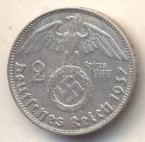 Német 3. Birodalom 1937D 2M Ag "Hindenburg" T:2-
German Third Reich 1937D 2 Marks Ag &quot...