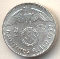 Német 3. Birodalom 1938B 2M Ag "Hindenburg" T:2
German Third Reich 1938B 2 Marks Ag "...
