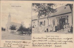 Óbesenyő the shop of Jakab Ungár, catholic church (fa)