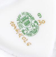 Zsolnay szívecskés ékszertartó, kézzel festett, jelzett, hibátlanok, d:6 cm, m:5 cm