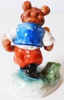 Herendi mézet cipelő maci, kézzel festett, jelzett, hibátlan, m:14 cm/ Handpainted Herend porcelain ...