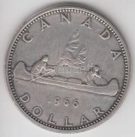 Kanada 1966. 1$ Ag "Kenu" T:2 Canada 1966. 1 Dollar Ag "Canoe" C:XF