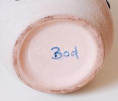 Bod Éva (1924-2004): Csurgatott mázas kerámia váza, jelzett, hibátlan, m:20 cm