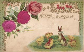 Easter, blind man's buff Emb. litho silk card