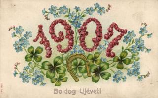 New Year 1907 Emb. litho