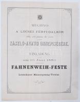 1883 Meghívó a Lőcsi Férfi Dalkör zászló avató ünnepségére / Invitation for the Levoce singer groups meeting