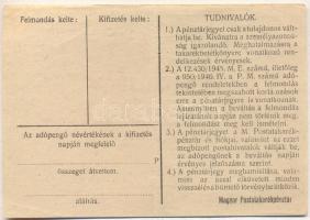 1946. 100.000AP nem kamatozó Pénztárjegy "Másra Át Nem Ruházható" T:II