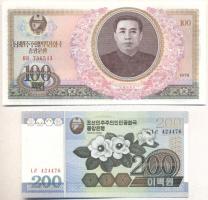 Észak-Korea 1978. 100W + 2005. 200W T:I North Korea 1978. 100 Won + 2005. 200 Won C:UNC