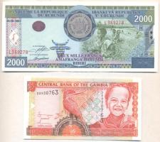 Vegyes: Gambia 2001. 5D + Burundi 2001. 2000Fr T:I Mixed: Gambia 2001. 5 Dalasis + Burundi 2001. 2000 Francs C:UNC