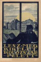 Kolozsvár Irredenta, kiadja a Száműzött Kolozsvári Egyetemi Kör Levelezőlap Bizottsága, Árkay Tessza rajza (ragasztónyom / gluemark)