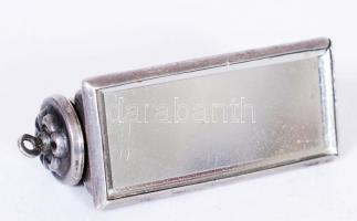 Ezüst (Ag.) rúzstartó mini tükörrel, jelzett, pótolt rúzs kiszedővel, szép állapotban, h: 5 cm, nett...