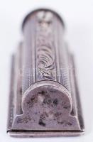 Ezüst (Ag.) rúzstartó mini tükörrel, jelzett, pótolt rúzs kiszedővel, szép állapotban, h: 5 cm, nett...