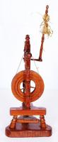 Fából készült, dísznek való kis rokka /
Small spinning wheel, 28cm