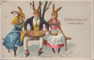 Easter, rabbits litho (EB)