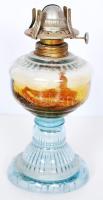 Üveg petróleumlámpa bura nélkül /  Glass oil lamp without shade, 20cm