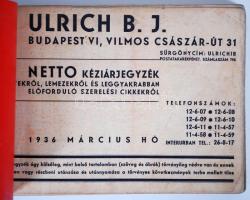 cca 1930 Ulrich B. J. képes csőkatalógus 104p