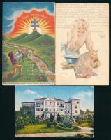 Több mint 200 db háború előtti képeslap: magyar és külföldi városképek, üdvözlő és motívum lapok. Ér...