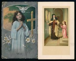 Vallás: 146 db főleg régi képeslap, érdekes vegyes anyag