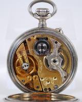 cca 1920 Louis Roskopf zsebóra hibátlan állapotban, bőr tokkal / Roskopf pocket watch