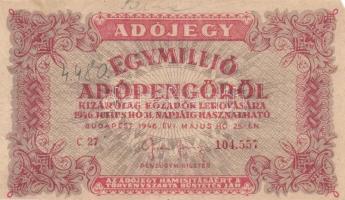 1946. 10.000AP - 1.000.000AP (15x) variációkkal T:vegyes